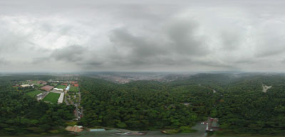 Panorama vom 1. Fernsehturm der Welt in Stahlbeton vom 2001-09-23, Stuttgart (Freihand).